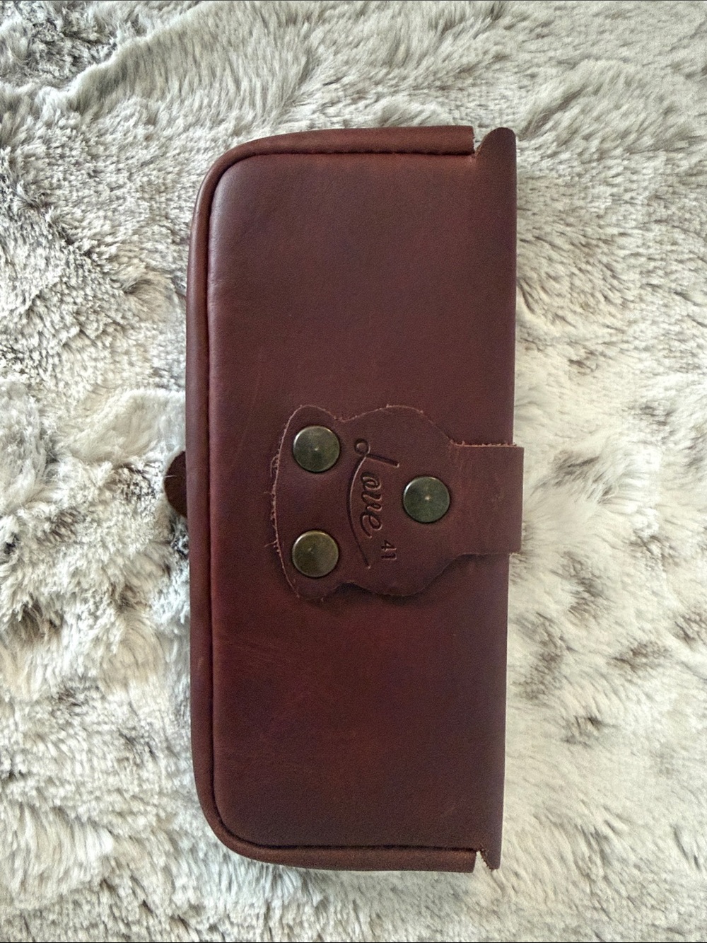 LOVE 41 Brown Genuine Leather Clutch Wallet with D-Ring Closure  NEW! - Picture 2 of 4